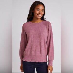 Nine West Pink/Mauve Long Sleeve Crew Neck Top